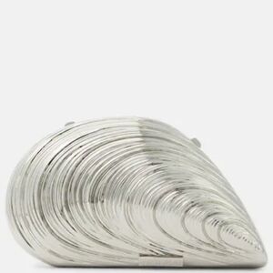 Nwt Silver Shell Clutch